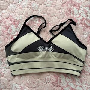 Civil regime Black and Cream Sports Bra